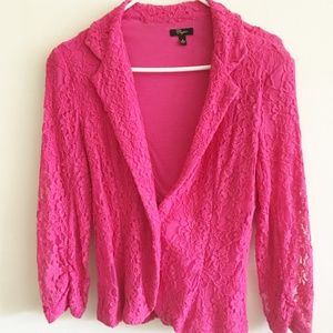 Hot pink lace blazer